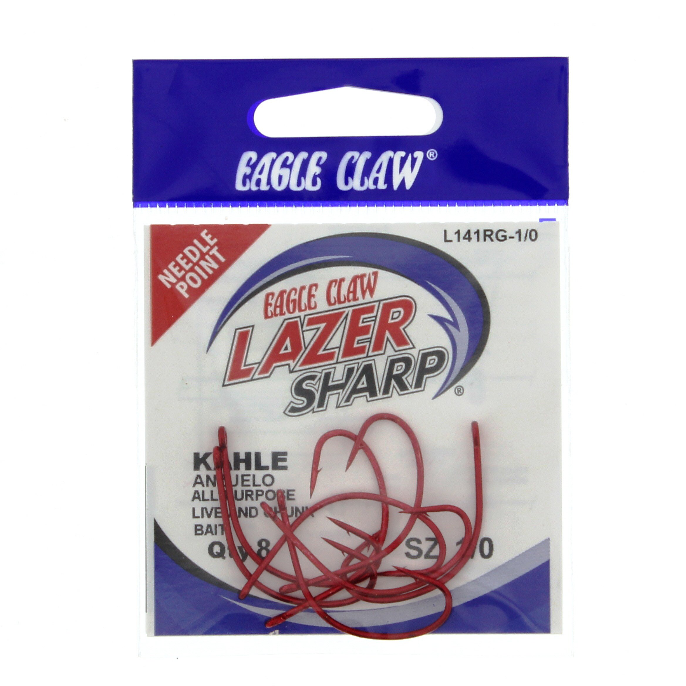 Eagle Claw Lazer Sharp L141RG Red Kahle Hooks, Size 1/0 - Shop Fishing ...