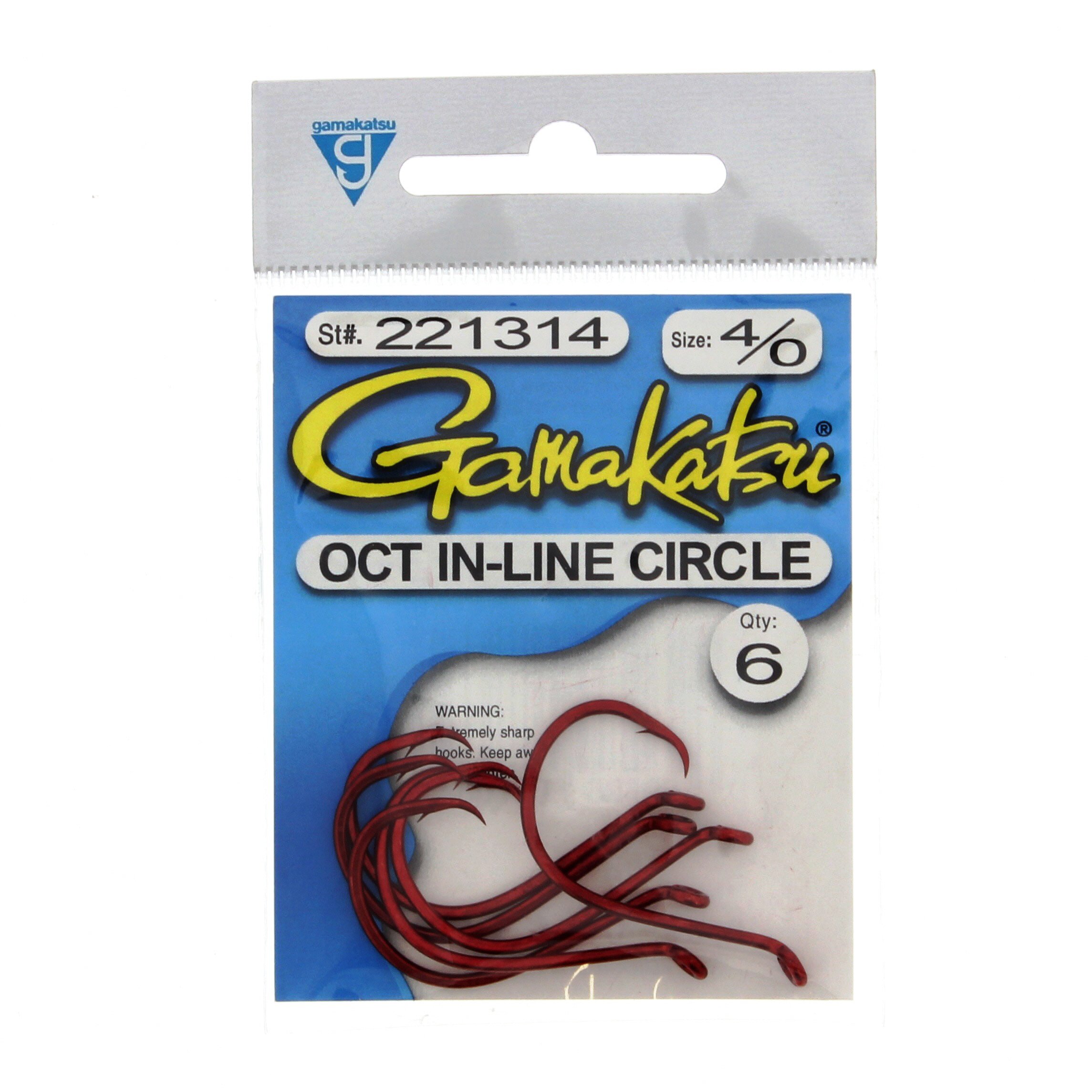 Gamakatsu Octopus In-Line Circle Hooks Red Size 4/0 - Shop Fishing