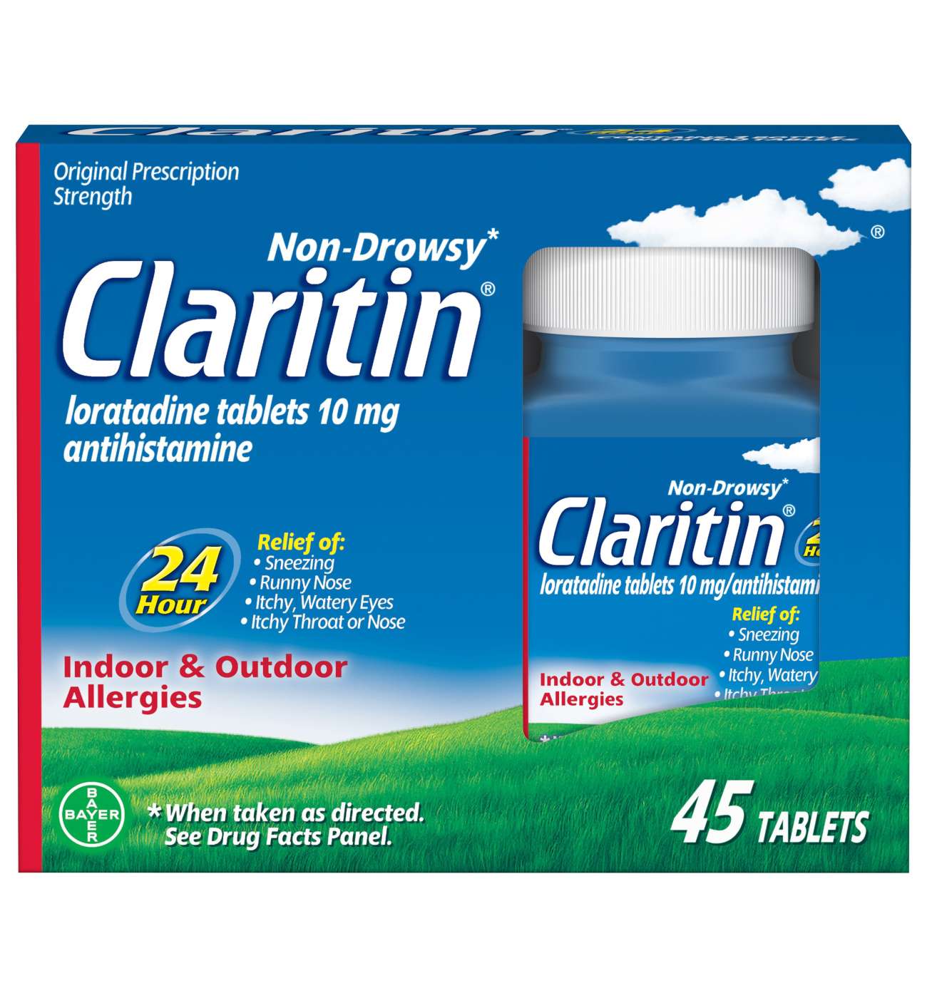 Claritin Non-Drowsy 24 Hour Allergy Relief Tablets; image 1 of 2