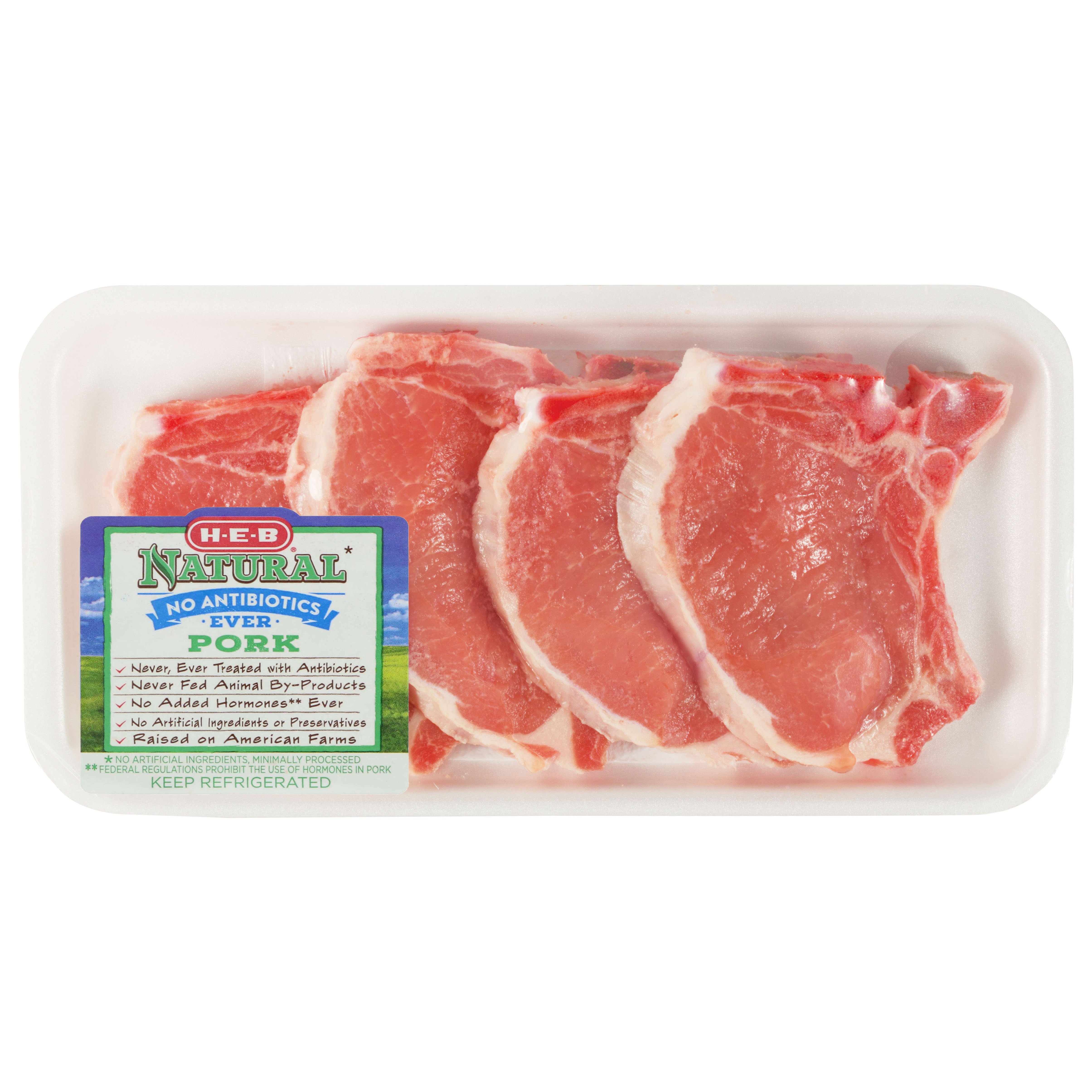 H-E-B Natural Pork Center Loin Chop Bone-In - Shop Pork At H-E-B