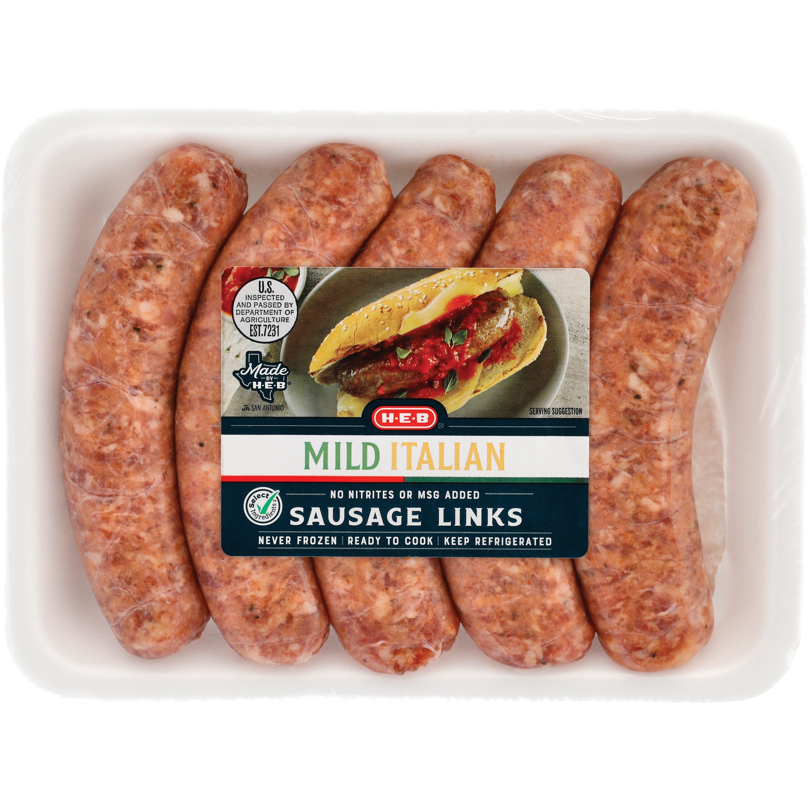 HEB Fresh Mild Italian Sausage Links Shop Sausage at HEB