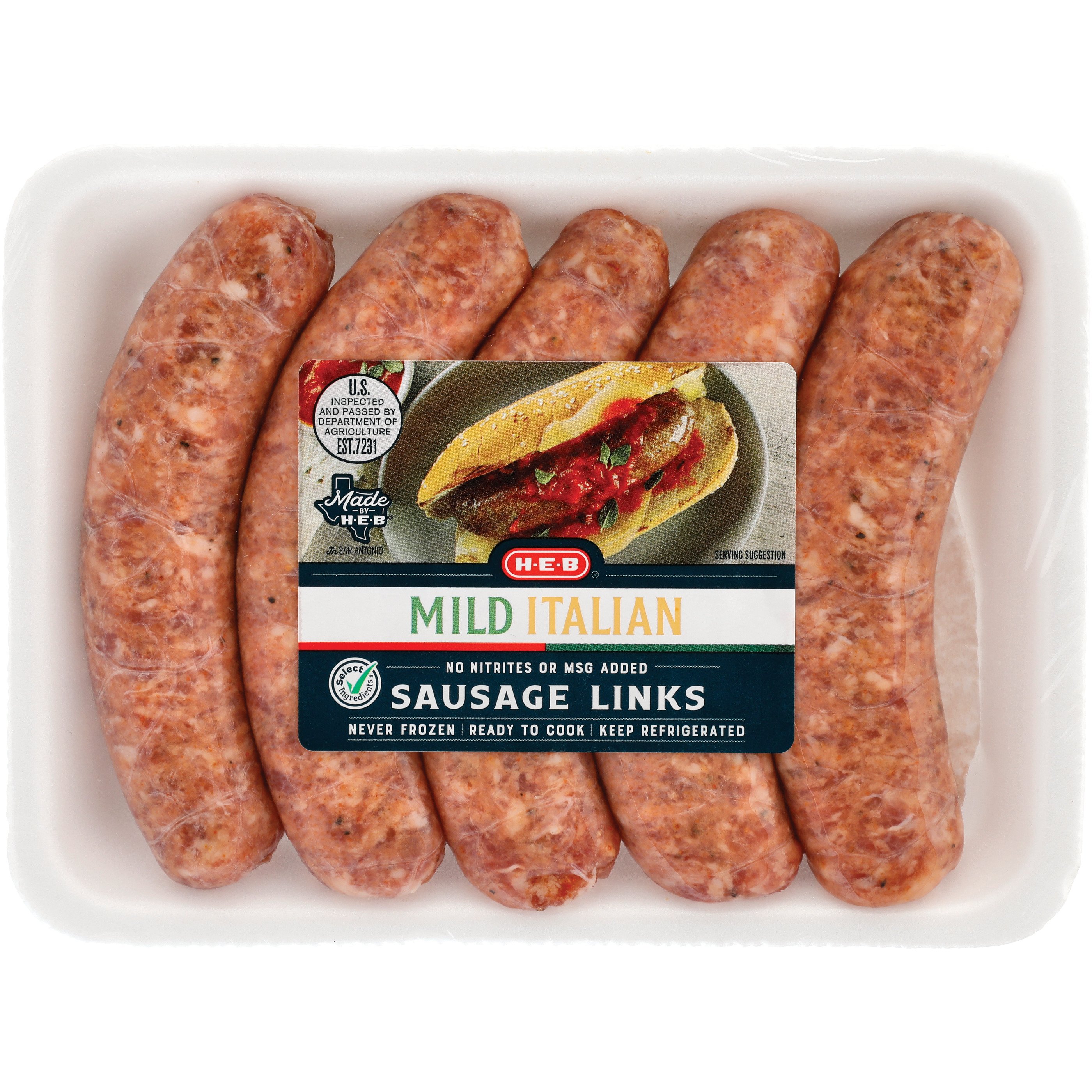 H-E-B Fresh Mild Italian Sausage Links - Shop Sausage At H-E-B