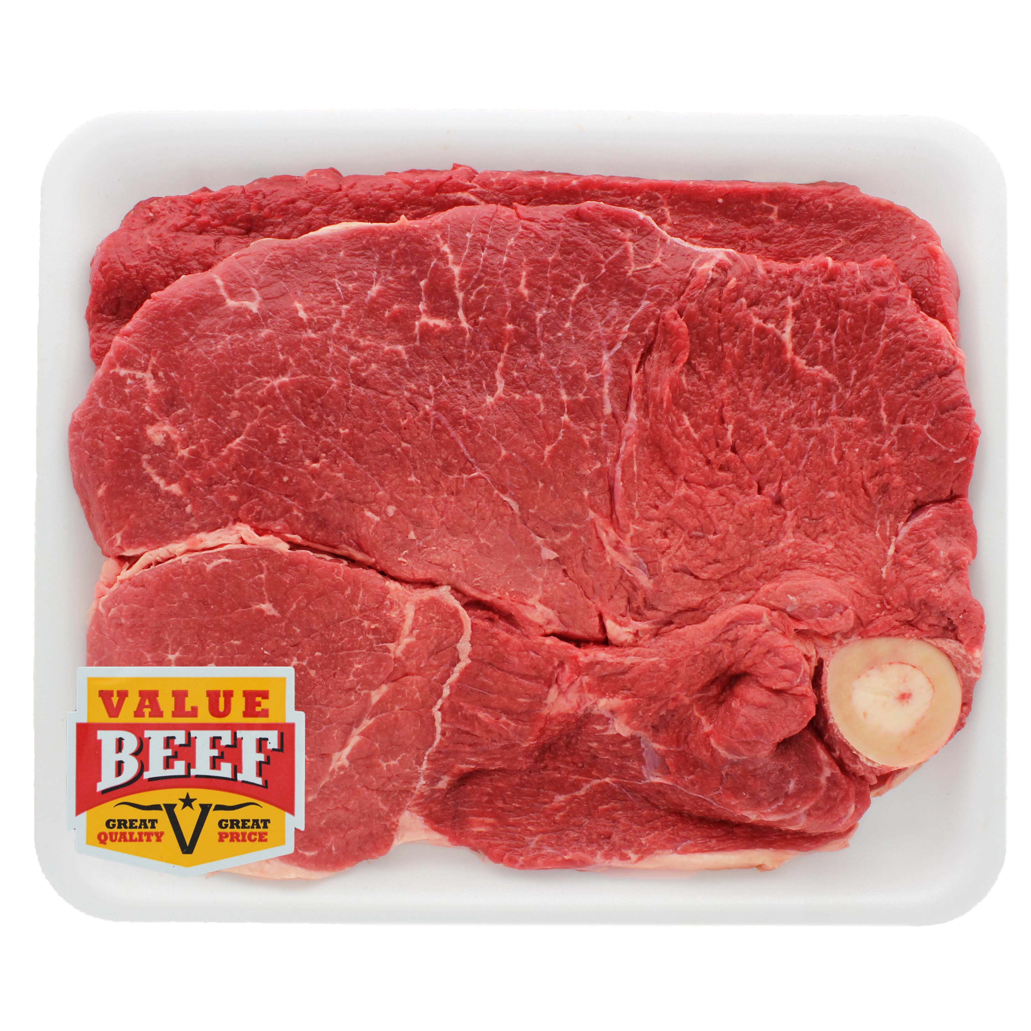 HEB Beef Round Steak BoneIn Value Beef, Value Pack, 23 steaks