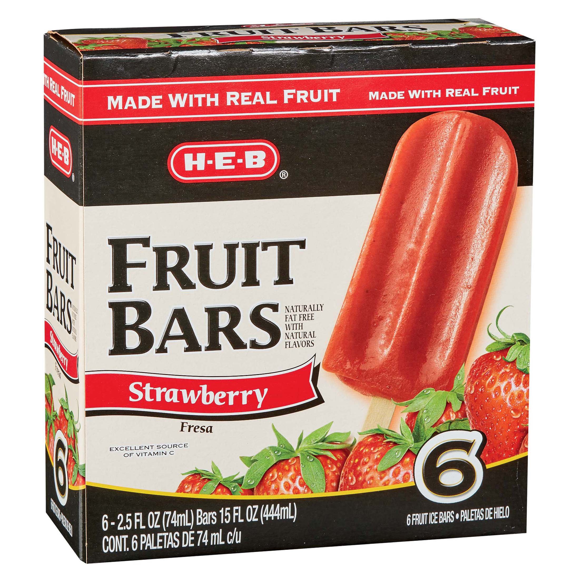 HEB Creamy Creations Strawberry Fruit Bars Shop Bars & Pops at HEB