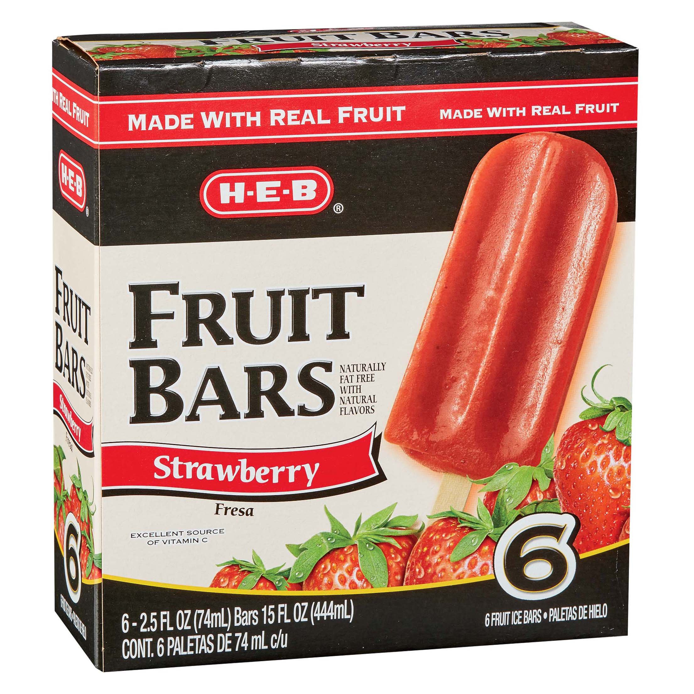 H-E-B Creamy Creations Strawberry Fruit Bars - Shop Bars & Pops At H-E-B