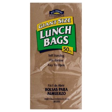 Hill Country Fare Giant Size Paper Lunch Bags, 50 ct