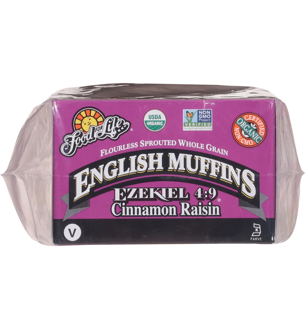 Food For Life Ezekiel 4:9 Sprouted Whole Grain Cinnamon Raisin English Muffins; image 3 of 3