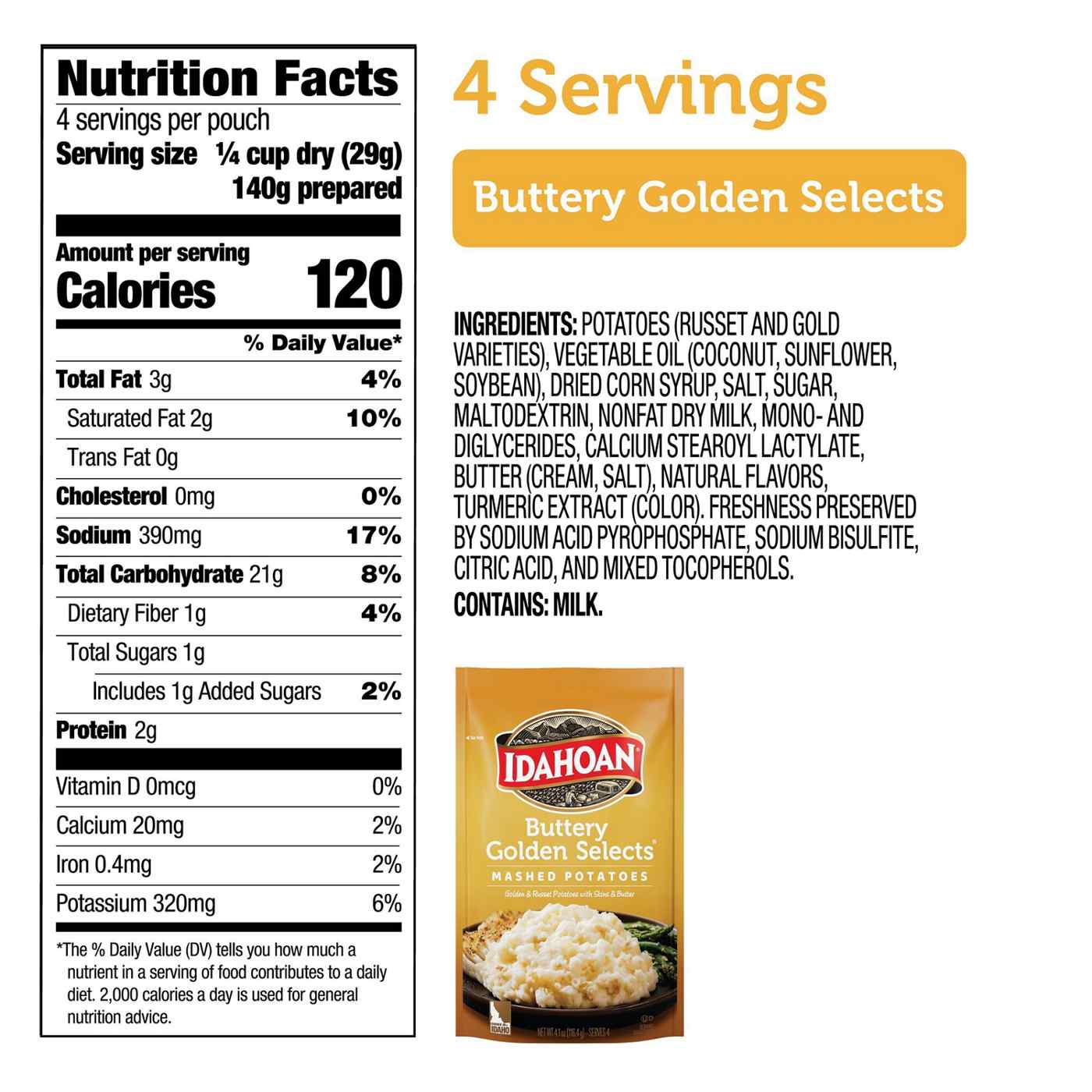 Idahoan Buttery Golden Selects Mashed Potatoes; image 4 of 4