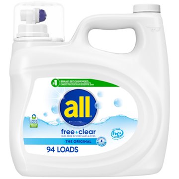 all Liquid Laundry Detergent Free Clear, 94 Loads, 118 oz