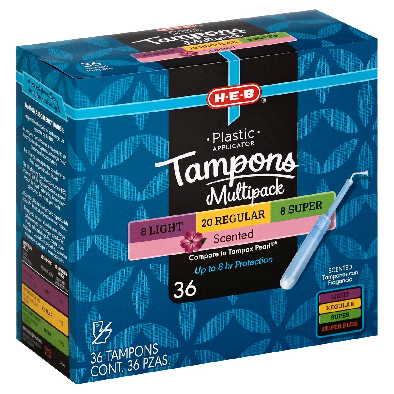 H-E-B Plastic Applicator Multi-Pack Scented Tampons, 36 ct