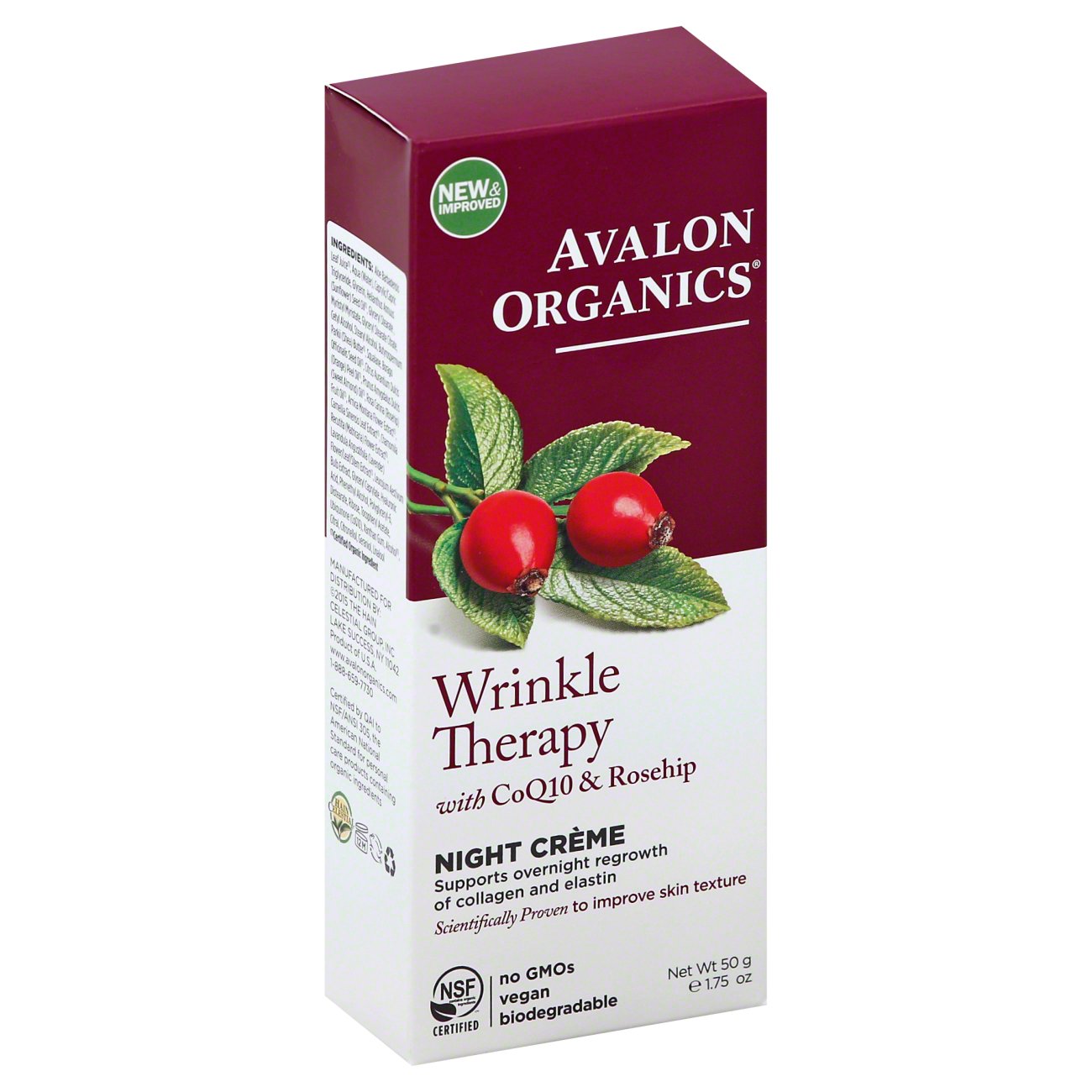 Avalon Organics Wrinkle Therapy Enzyme CoQ10 Skin Care Wrinkle Defense