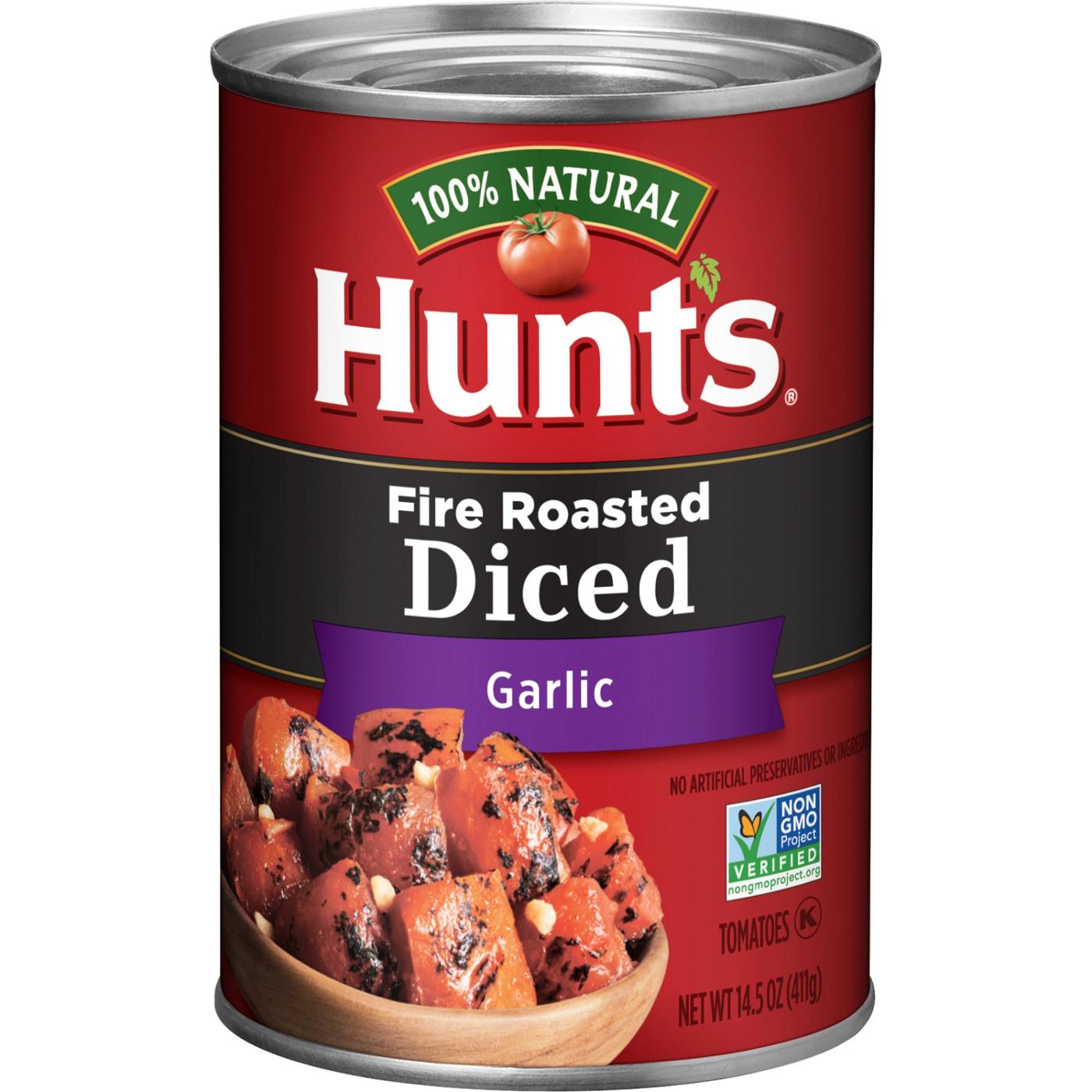 Hunt's Fire Roasted Diced Tomatoes with Garlic; image 1 of 6