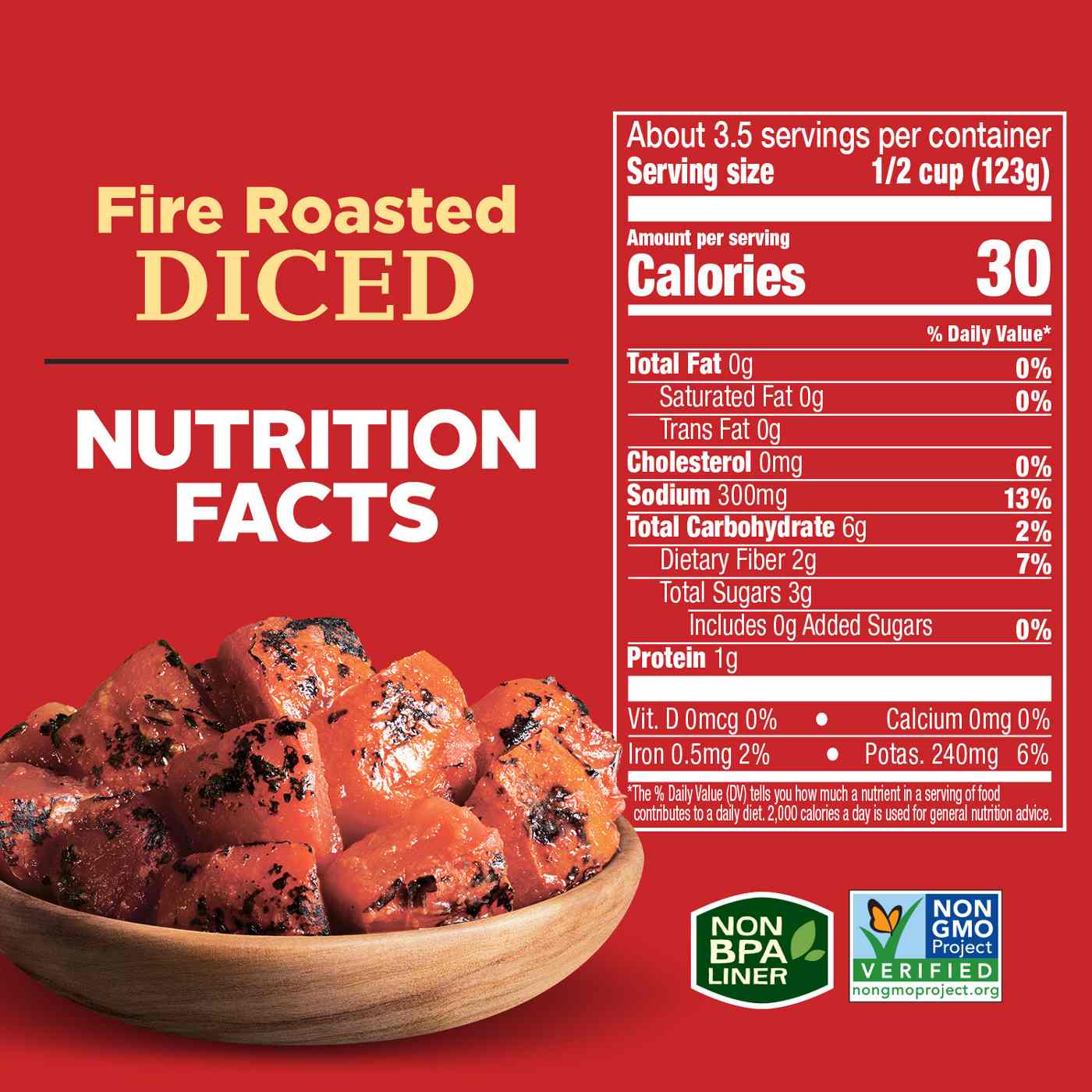 Hunt's Fire Roasted Diced Tomatoes; image 3 of 3