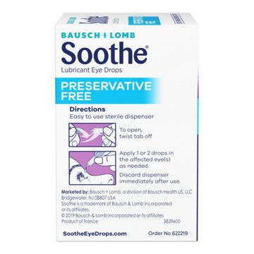 Bausch & Lomb Soothe Preservative Free Lubricant Eye Drops