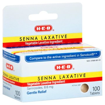 H-E-B Senna Laxative Tablets, 100 ct