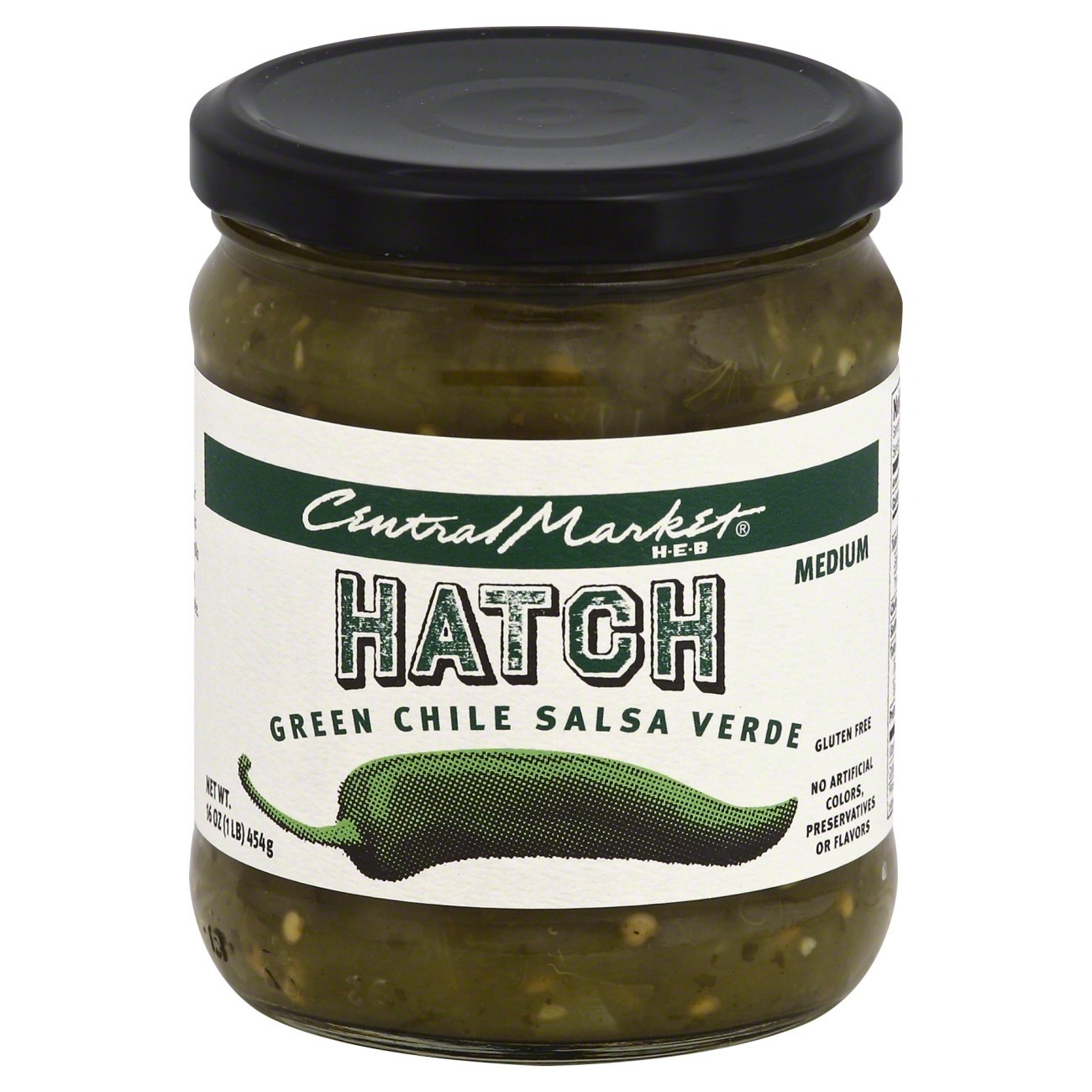 Central Market Hatch Green Chile Medium Salsa Verde Shop Salsa Dip   001088690