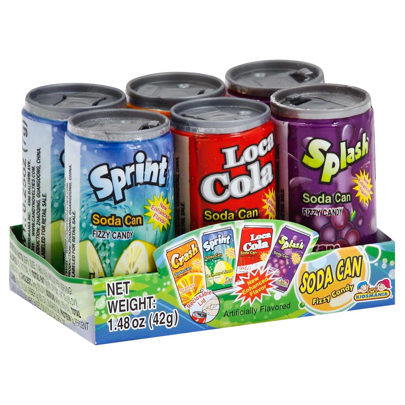 Kidsmania Soda Can Fizzy Assorted Flavors - Shop Candy at H-E-B