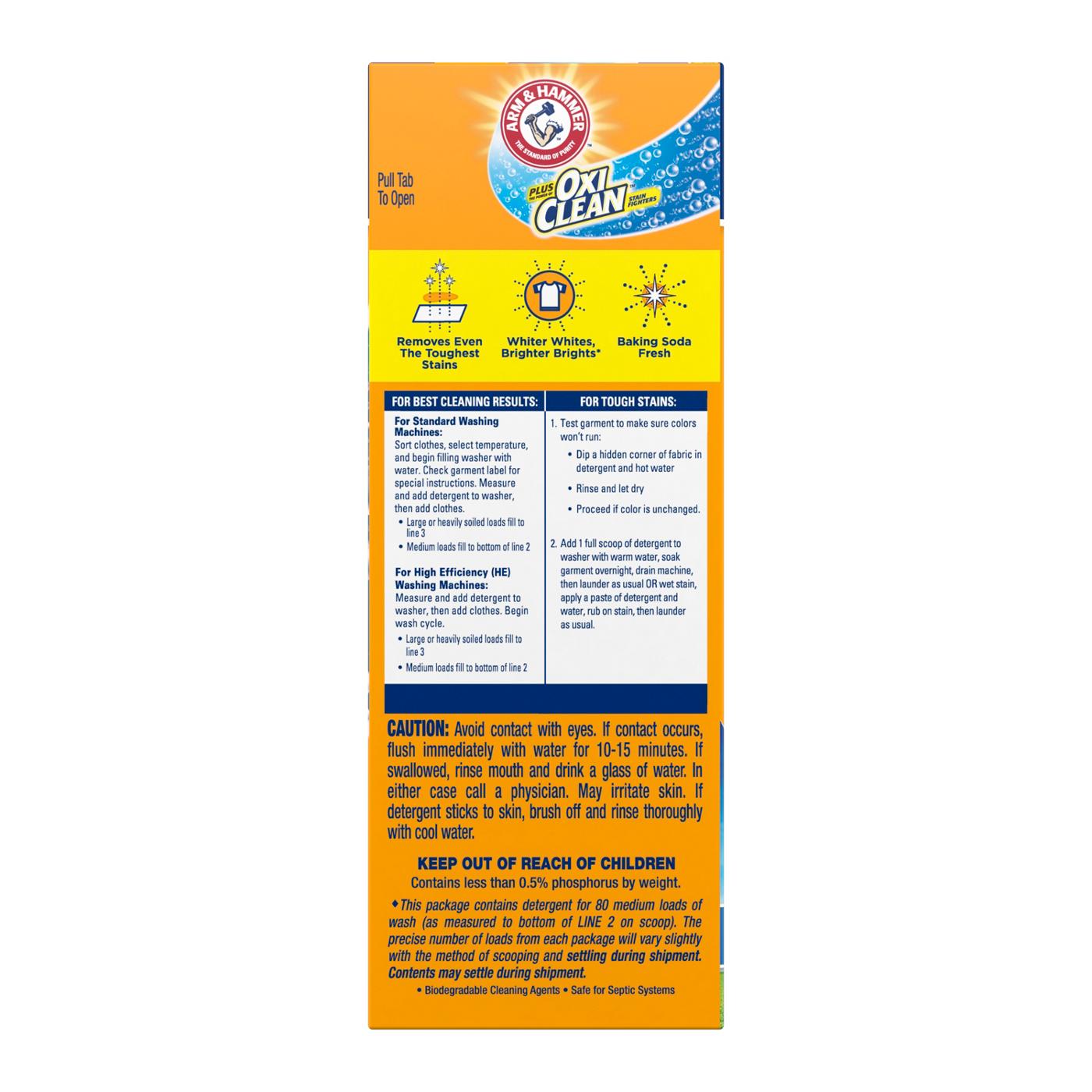 Arm & Hammer Plus OxiClean Powder Laundry Detergent, 80 Loads - Fresh Scent; image 3 of 13