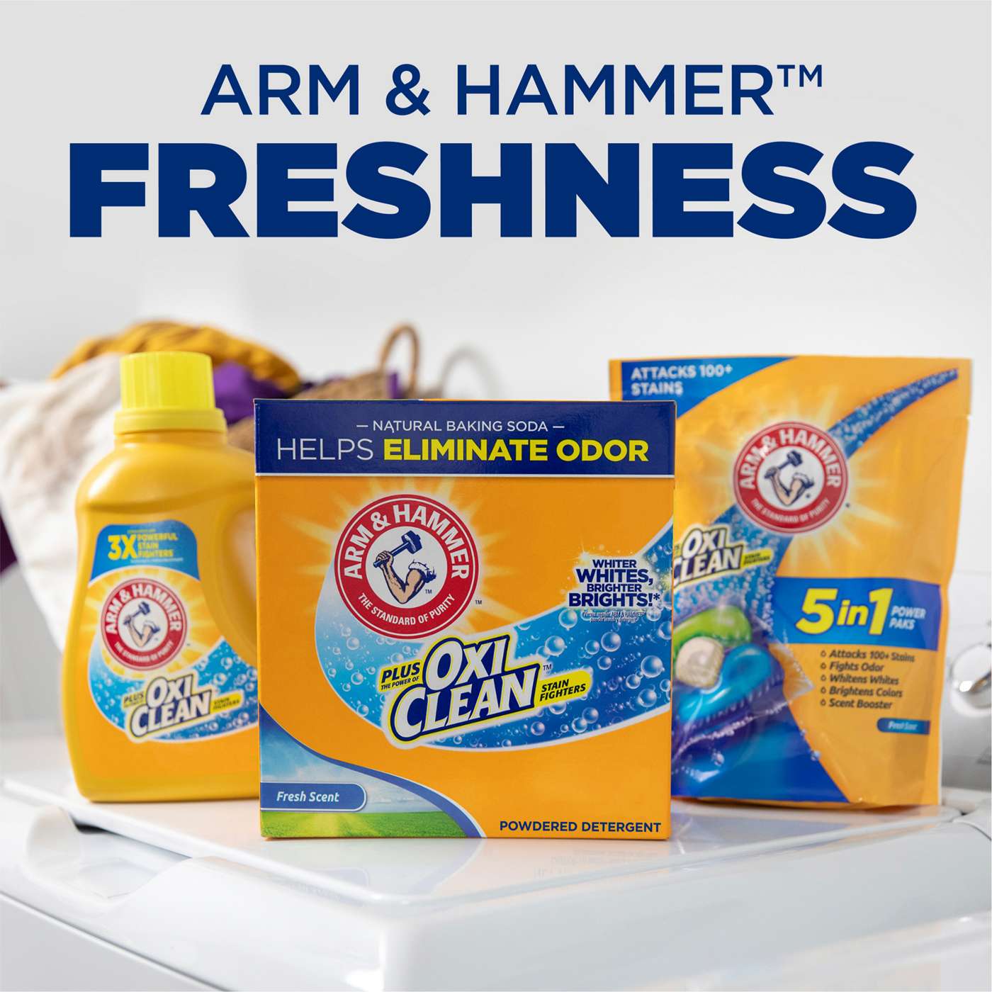 Arm & Hammer Plus OxiClean Powder Laundry Detergent, 80 Loads - Fresh Scent; image 5 of 13