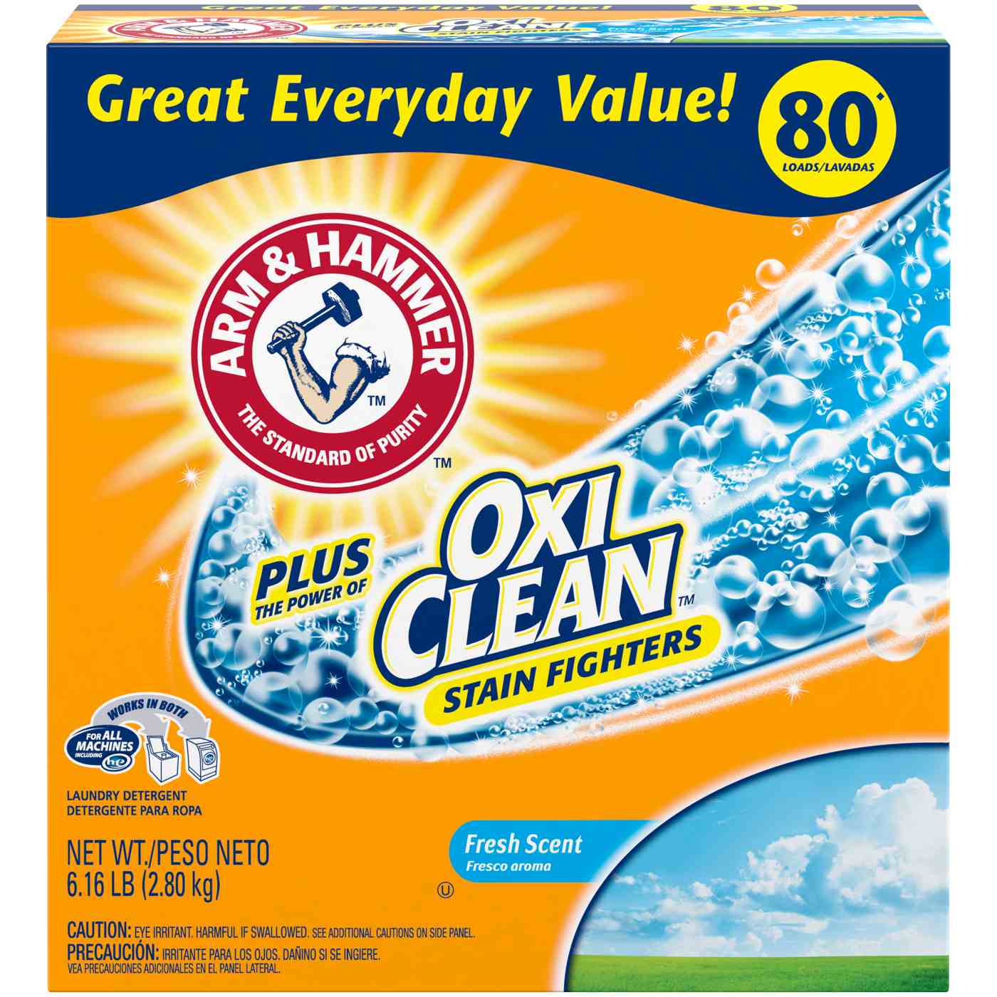 Arm & Hammer Plus OxiClean Powder Laundry Detergent, 80 Loads - Fresh Scent; image 1 of 2