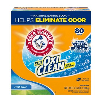 Arm & Hammer Plus OxiClean Powder Laundry Detergent, 80 Loads - Fresh Scent