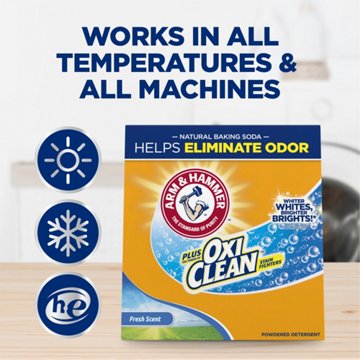 Arm & Hammer Plus OxiClean Powder Laundry Detergent, 80 Loads - Fresh Scent
