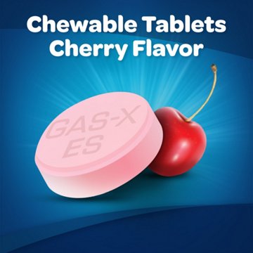 Gas-x Extra Strength Chewable Gas Relief Tablets with Simethicone 125 mg, Cherry - 48 Count