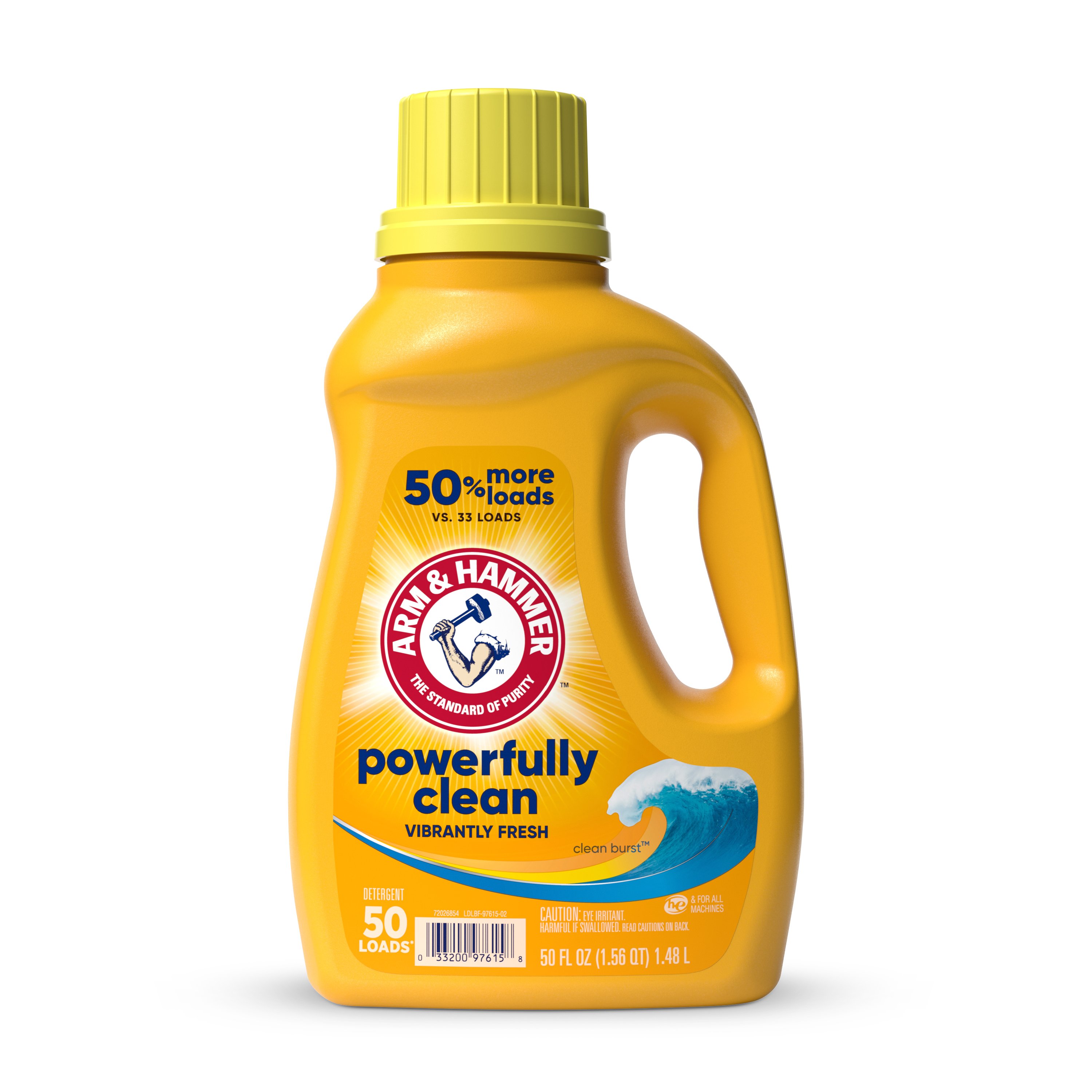 Arm & Hammer Powerfully Clean HE Liquid Laundry Detergent, 50 Loads