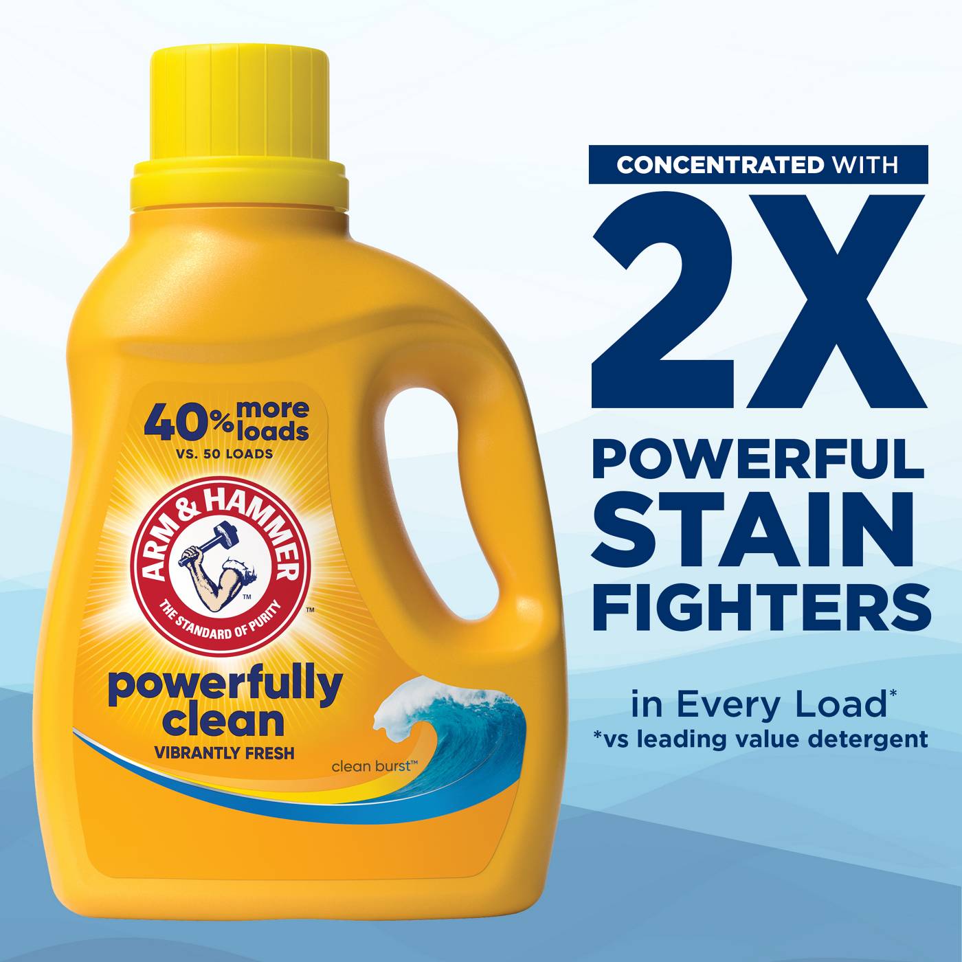 Arm & Hammer Powerfully Clean HE Liquid Laundry Detergent, 50 Loads - Clean Burst; image 4 of 12