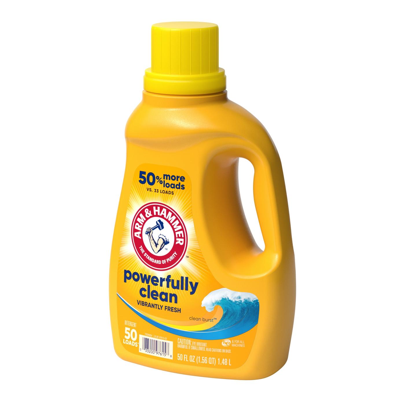 Arm & Hammer Powerfully Clean HE Liquid Laundry Detergent, 50 Loads - Clean Burst; image 2 of 4