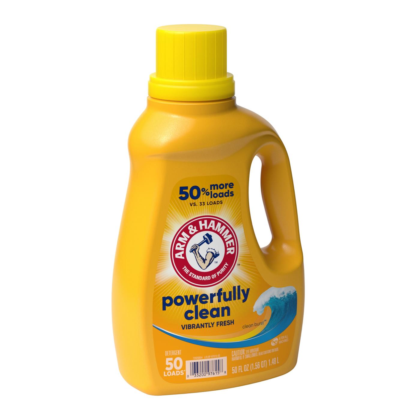 Arm & Hammer Powerfully Clean HE Liquid Laundry Detergent, 50 Loads - Clean Burst; image 4 of 4