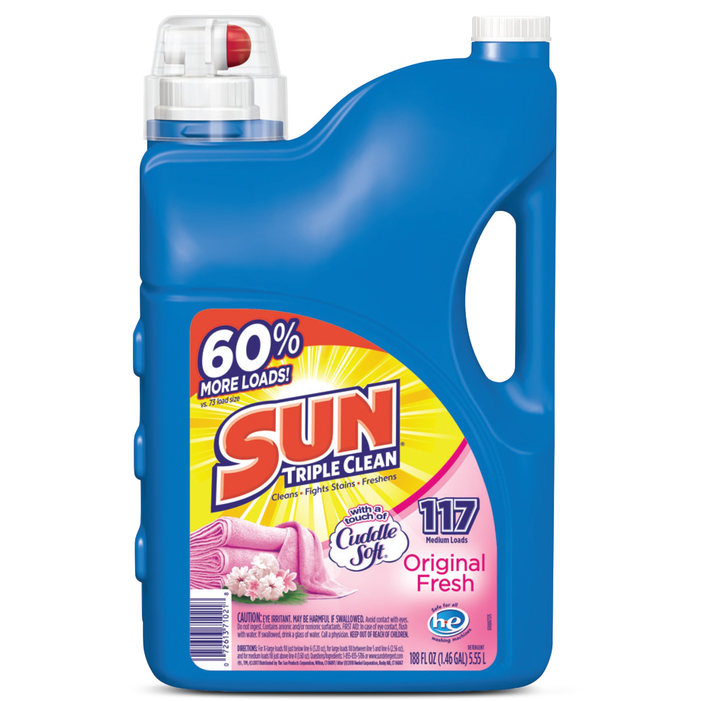 Sun Original Fresh HE Liquid Laundry Detergent 117 Loads