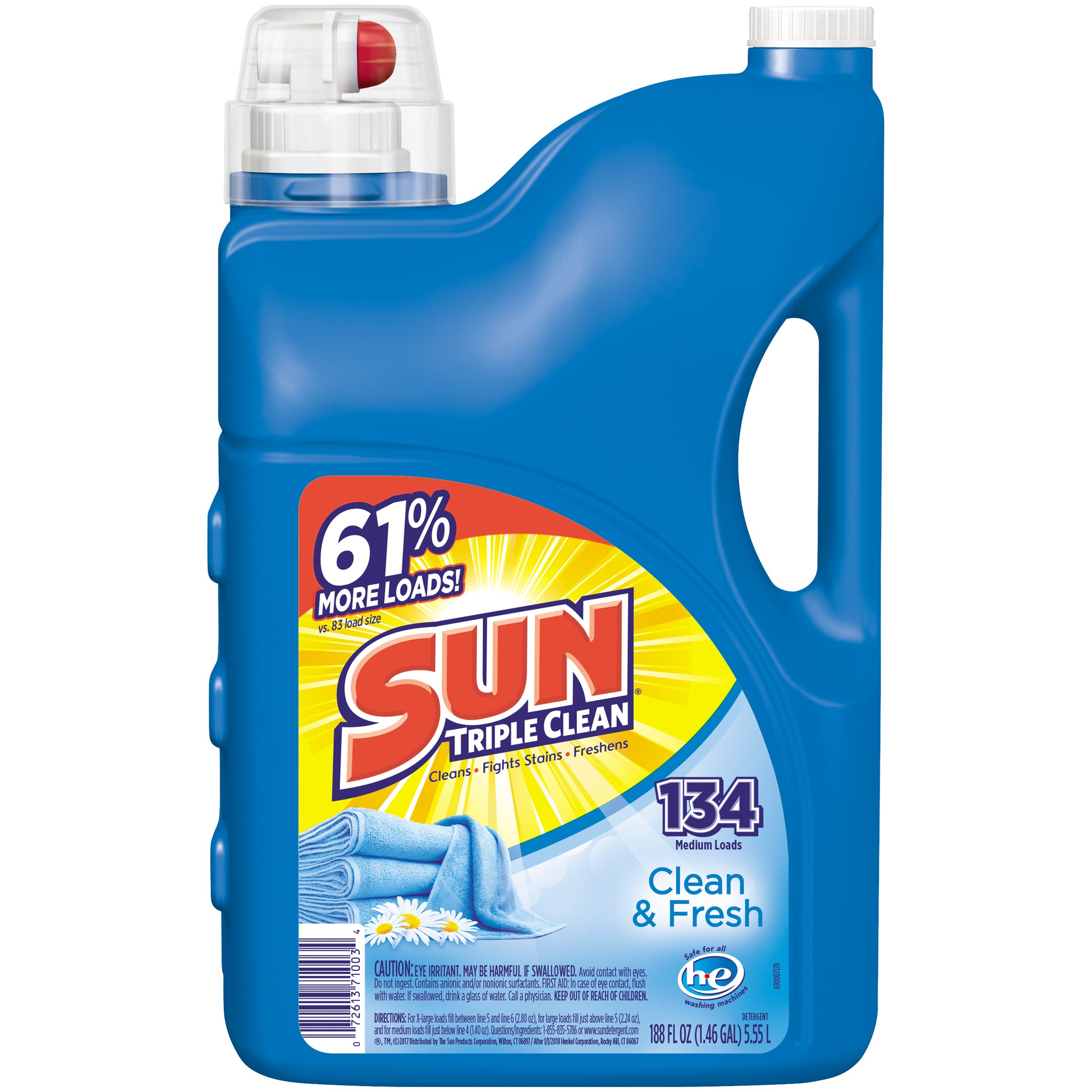 Sun Clean & Fresh HE Liquid Laundry Detergent 134 Loads Shop