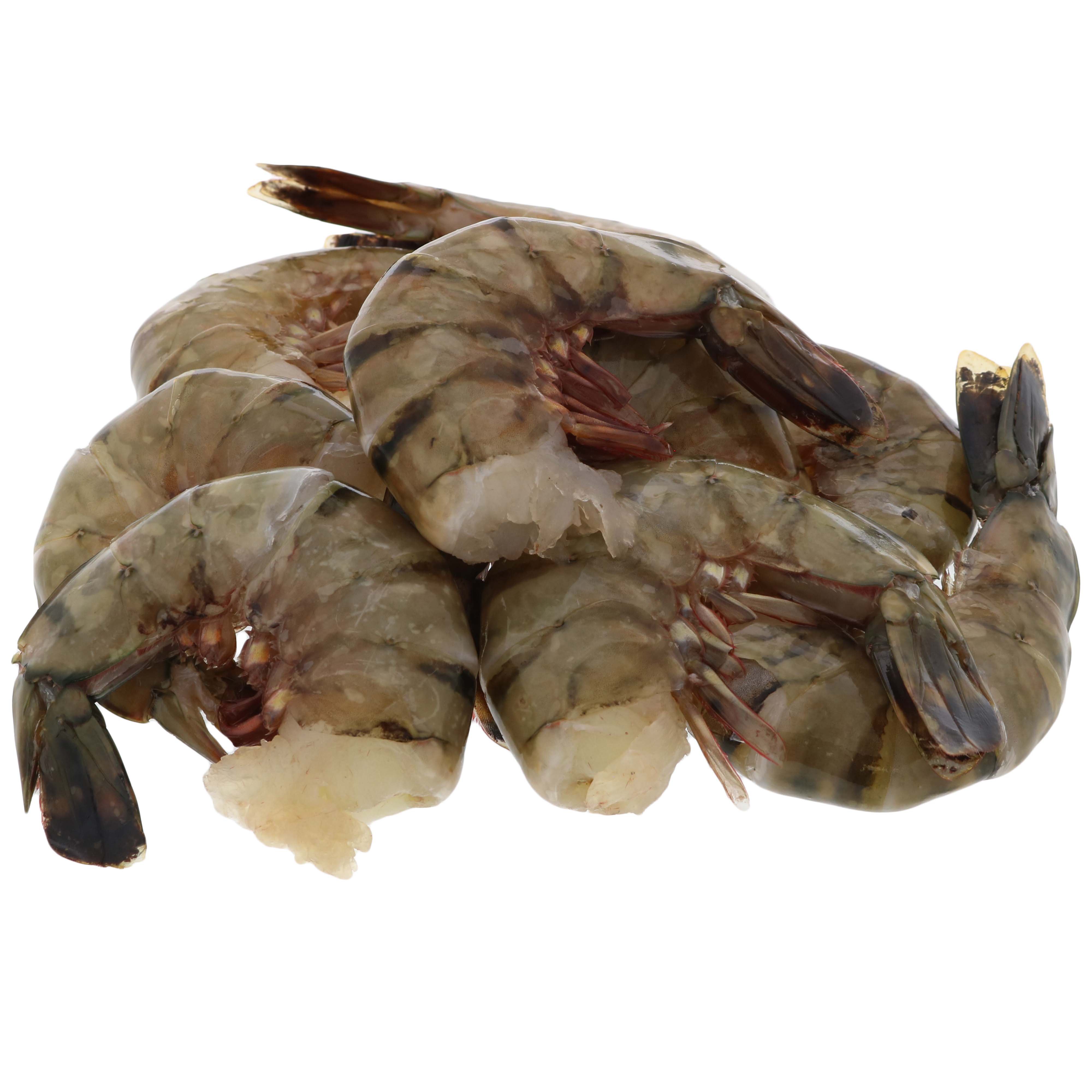 Previously Frozen Raw Tiger Shrimp Shell-On, Farm Raised - Shop Shrimp ...