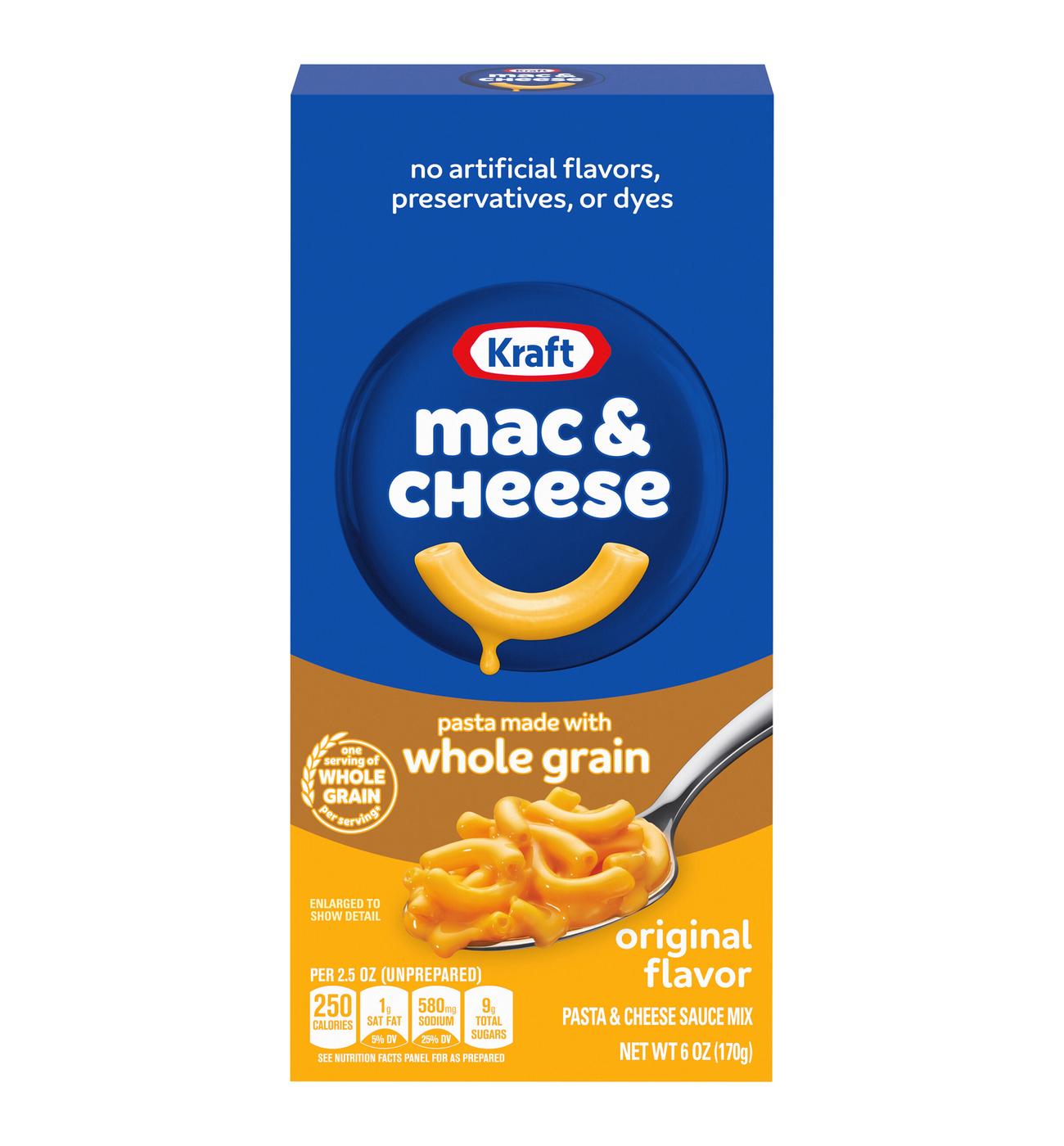 Kraft Whole Grain Original Macaroni & Cheese Dinner; image 2 of 2