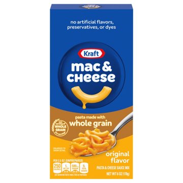 Kraft Whole Grain Original Macaroni & Cheese Dinner, 6 oz