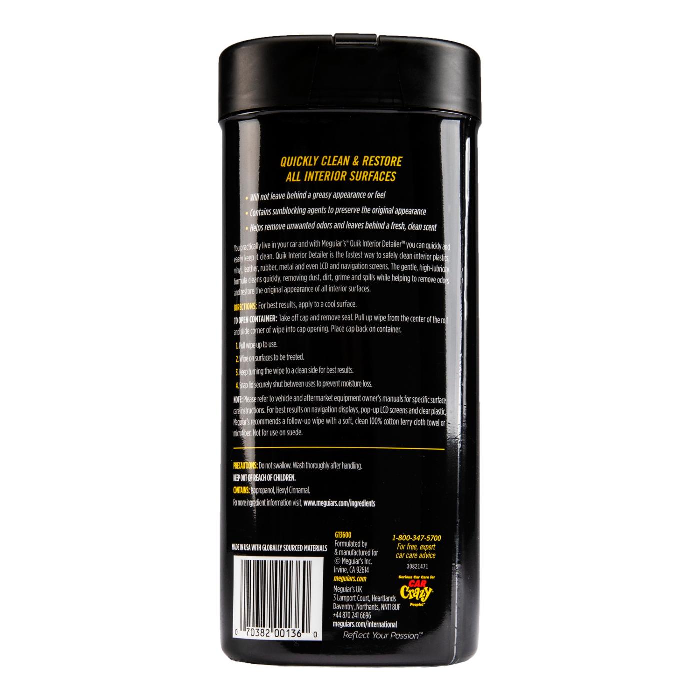 Meguiar's Quik Interior Detailer Cleaner Wipes; image 2 of 2