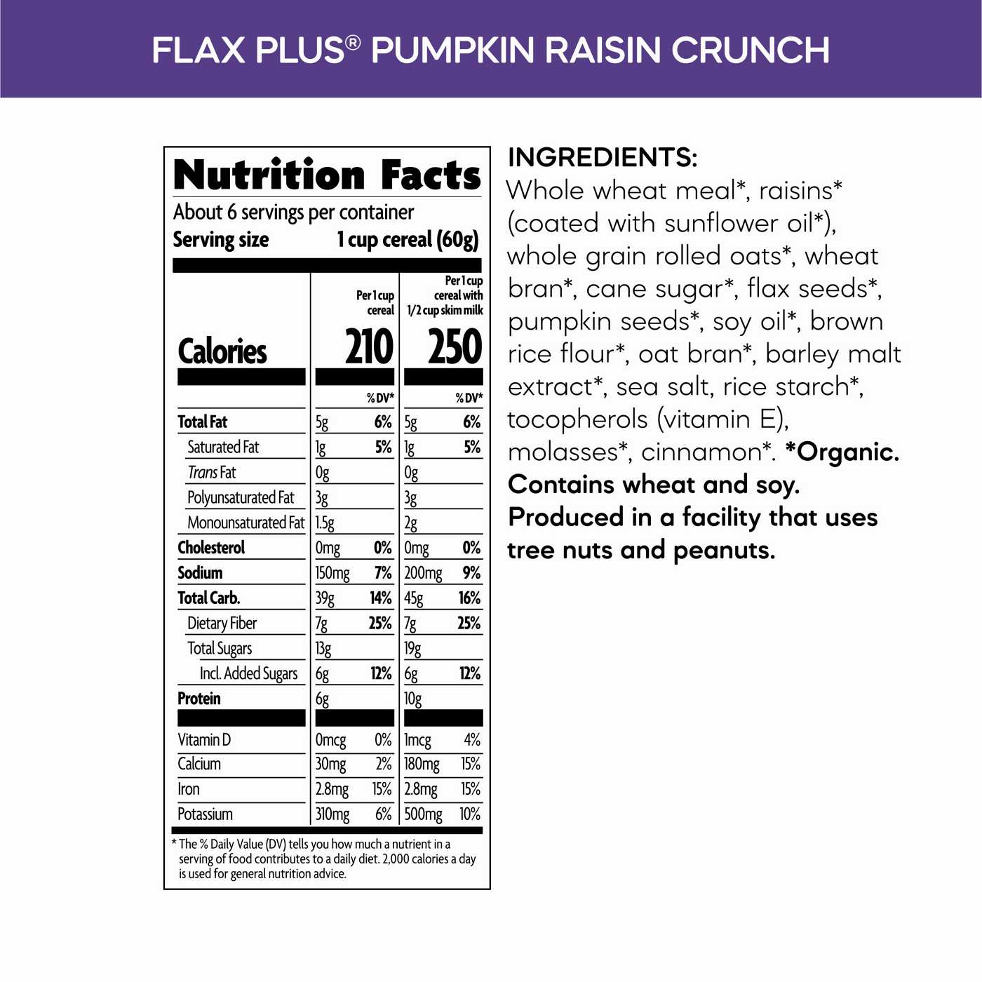 Nature's Path Organic Flax Plus Pumpkin Raisin Crunch Cereal; image 4 of 6