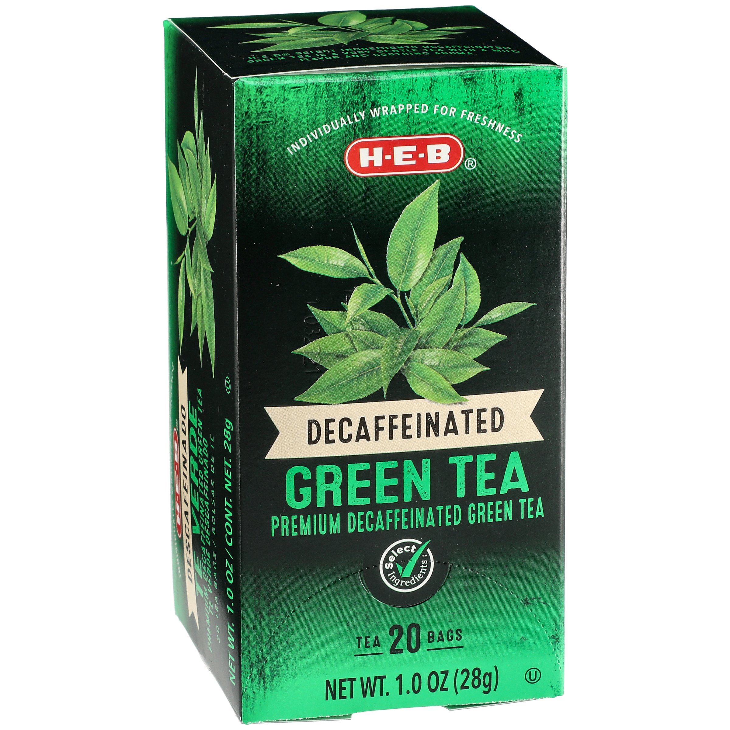 HEB Select Ingredients Decaf Green Tea Bags Shop Tea at HEB