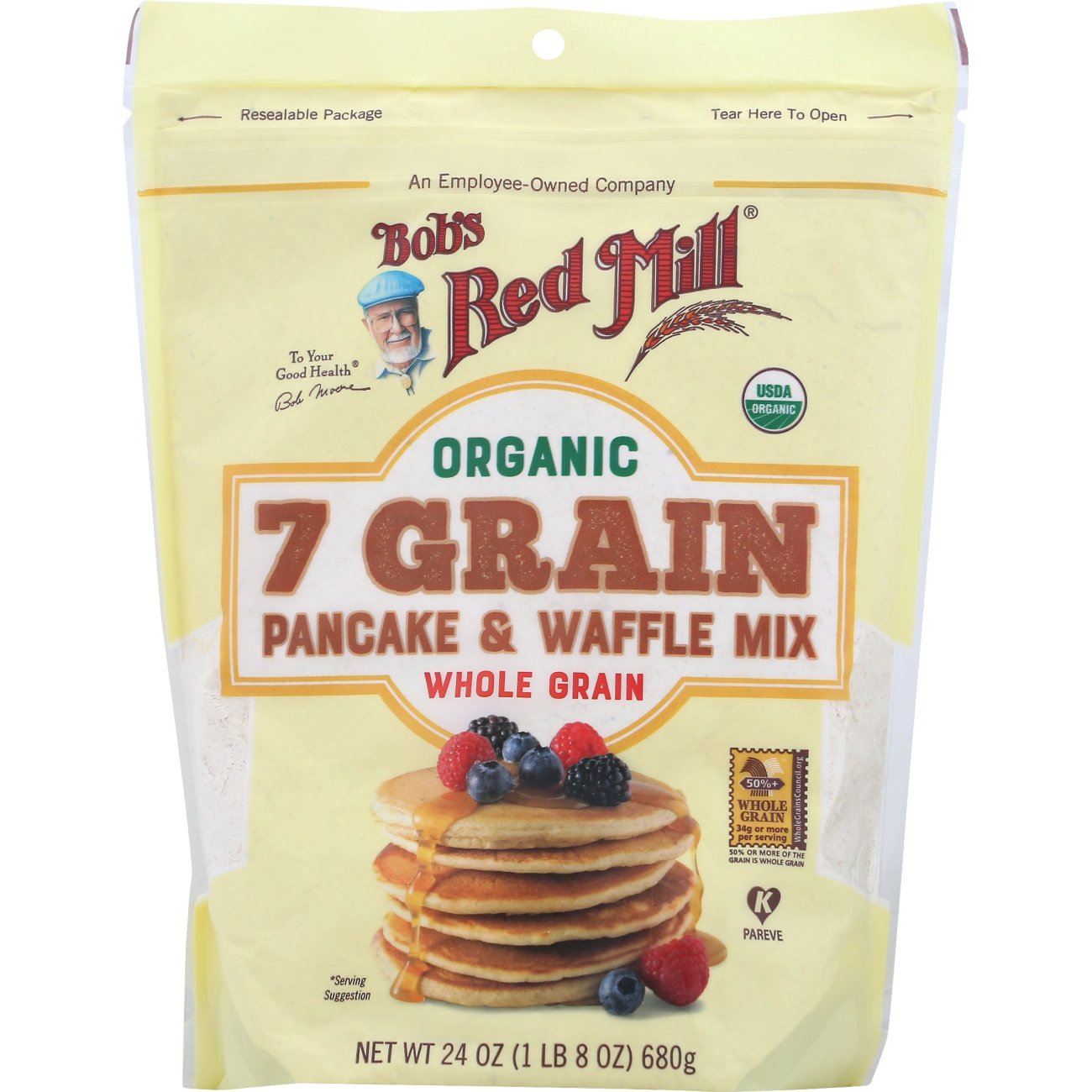 Bob S Red Mill Organic 7 Grain Pancake Waffle Mix Shop Pancake Mixes At H E B