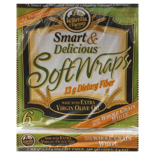 La Tortilla Factory Smart & Delicious Whole Grain White Soft Wraps