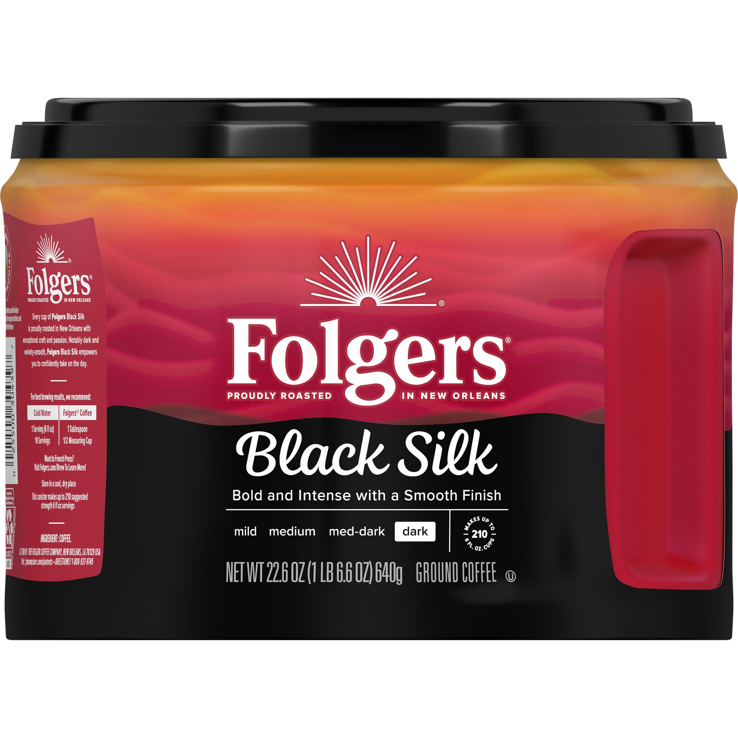 Folgers Black Silk Dark Roast Ground Coffee Shop Coffee