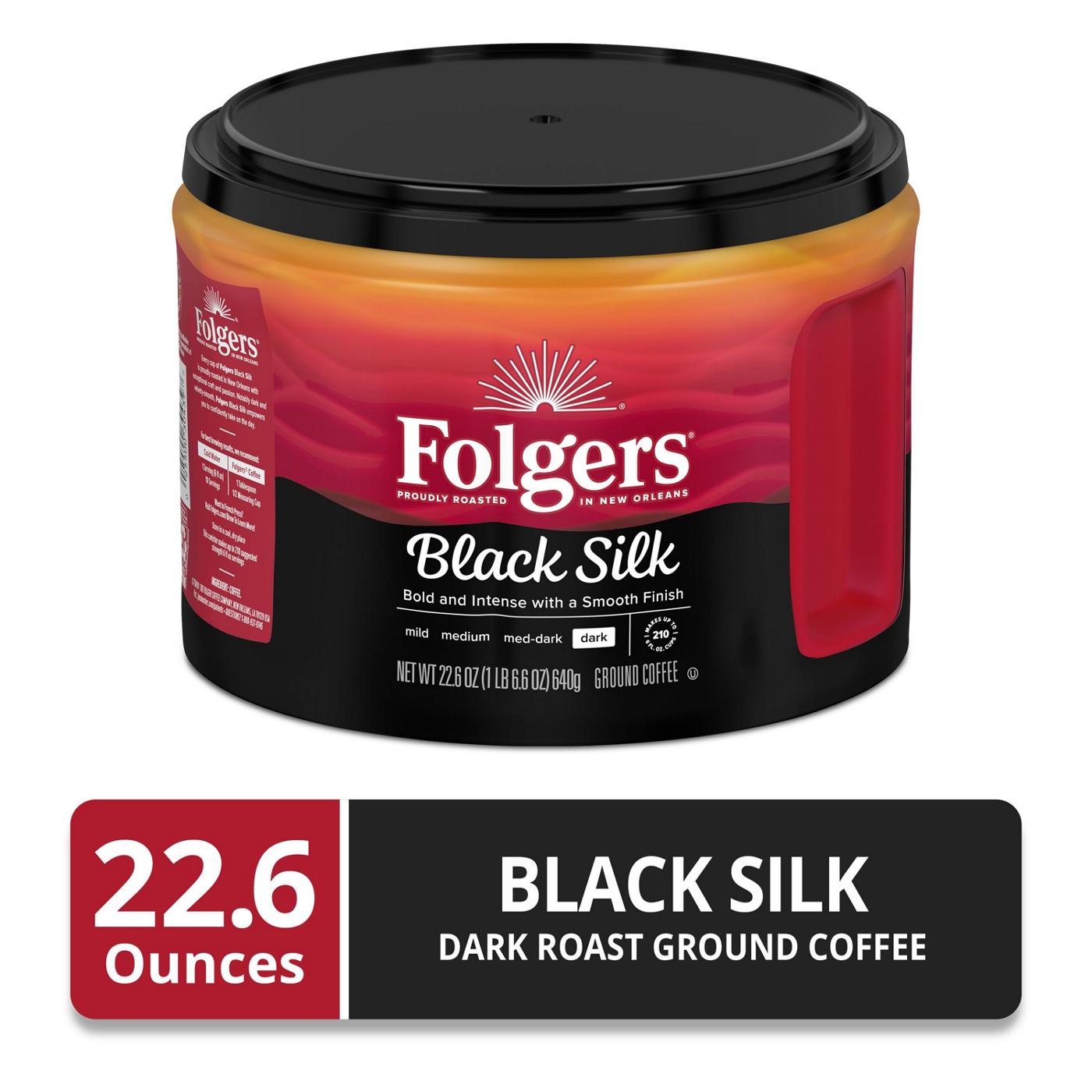 Folgers Black Silk Dark Roast Ground Coffee; image 2 of 5