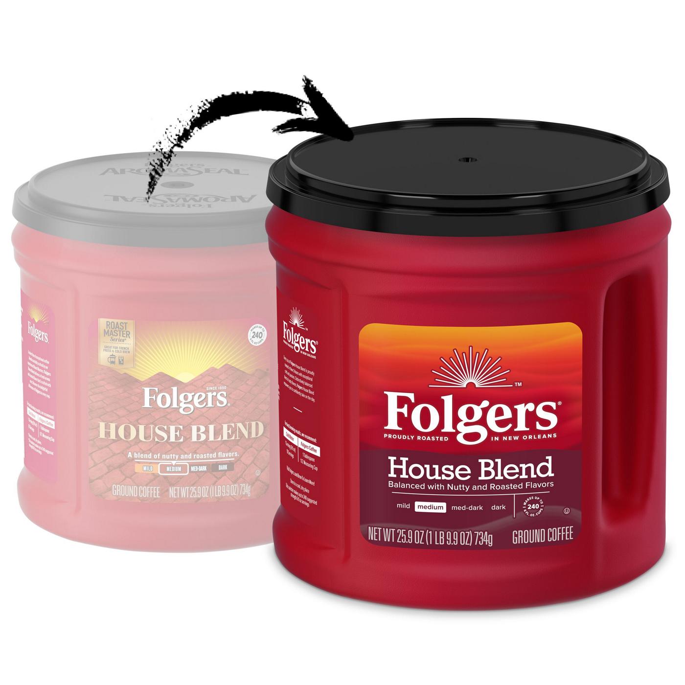 Folgers House Blend Medium Roast Ground Coffee; image 2 of 5