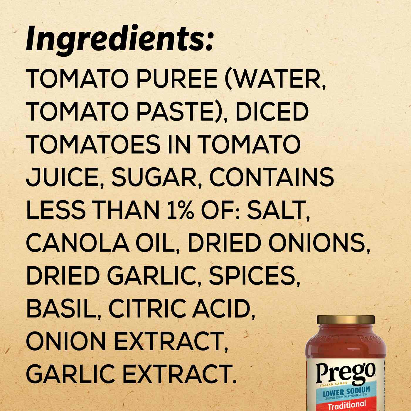 Prego Traditional Lower Sodium Pasta Sauce; image 2 of 6