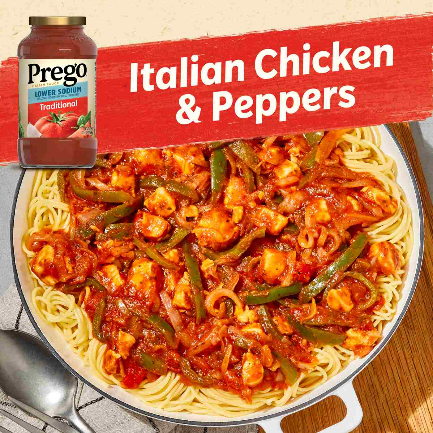 Prego Traditional Lower Sodium Pasta Sauce; image 3 of 6