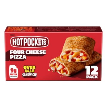 Hot Pockets Four Cheese Pizza Frozen Sandwiches - Italian Seasoned Crust, 12 ct
