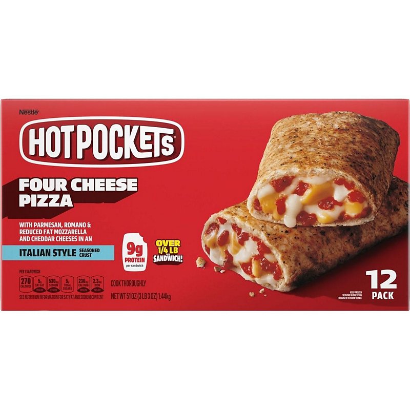 Hot Pockets Four Cheese Pizza Frozen Sandwiches