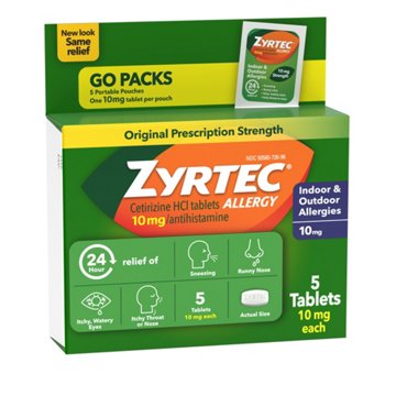 Zyrtec 4 Hour Allergy Relief Tablets with Cetirizine HCl