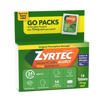 Zyrtec 4 Hour Allergy Relief Tablets with Cetirizine HCl